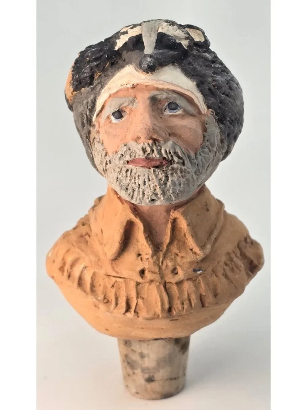 Vtg G.A.O. 10138 Mountain Man Bottle Stopper Resin Mountaineer Frontiersman